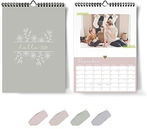 Bastelkalender 2024 I Hochwertiger Fotokalender zum Selbstgestalten I Wandkalender zum Selbstgestalten und Aufhängen I Kreativkalender