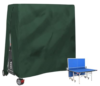 CuteHairy Ping Pong Table Cover, Waterproof Oxford Fabric, Green, All Weather Resistant, Windproof Drawstring, Rip Proof Protective Cover for Outdoor 65x28x68 inches