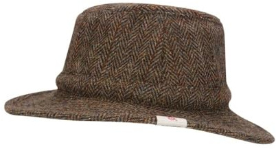 WALKER AND HAWKES - Harris Tweed Berkeley Hat - Charcoal - X-Large (60cm)