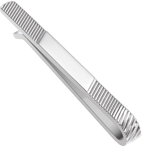 Tie Clip for Men Silver, 2.5 Inch Tie Bar and Tie Pin Clip for Regular Ties Traditional Ties, Unique Mens Tie Clip Tie Clasp Black Suitable for Wedding Anniversary Business