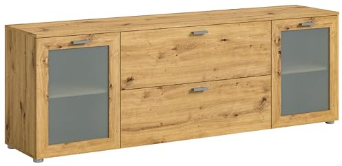 xonox.home Kommode Xeno Lowboard TV-Bank TV-Schrank Artisan Eiche Nb., ca.180x62x37 cm