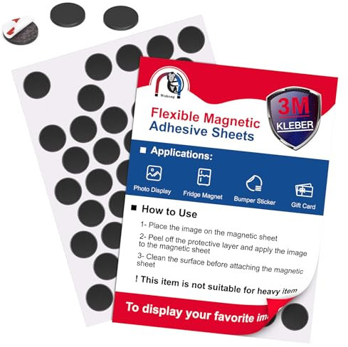 Wukong 100 Aimants Autocollants Plaque Magnétique Autocollantes Rondes 20 Mm De DiamèTre Petit Aimant Adhesif pour Photos, Tableau Blanc, Réfrigérateur