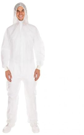 FRANZ MENSCH 50 Stück, Einweg-Overalls, Gr XXL, weiß, PP, Bündchen, Einweg