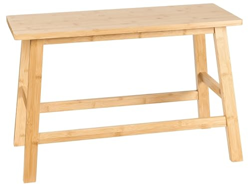 Beliani Panca di bambù per bagno Console Sgabello Minimalista marrone chiaro