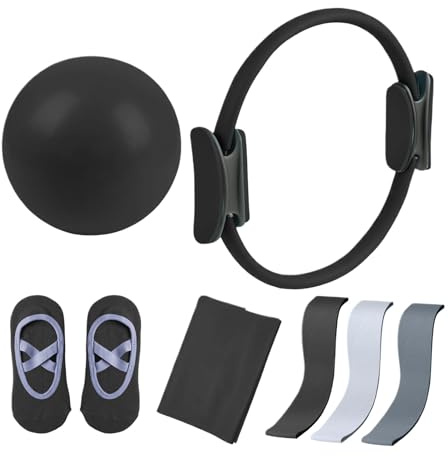 Set Attrezzi Pilates, Set Anelli Palle Pilates Portatili, Kit Pilate Casa Donne Fascia Resistenza E Tonificazione, Kit Yoga Pilate Attrezzi Allenamento Casa Sets Per Yoga P-ilates