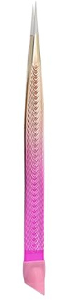 Pinzas para uñas, pinzas de extensión de pestañas, pinzas de doble extremo, precisiones, manualidades, curvas, rectas, curvas, punta curvada, arte de precisión