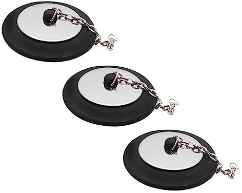 MOTHNUR 3 Piezas Tapones de Goma para Bañera con Cadena Unidades Tapón de Drenaje Redondo Sellado para Lavabo y Fregadero Accesorios Prácticos para Baño y Cocina