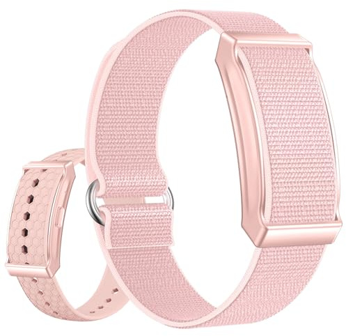 findtime Braccialetto fitness tracker senza display, contapassi, monitor del sonno, cardiofrequenzimetro caloria, tracciamento della distanza multisport, IP68, impermeabile, leggero, 2 bracciali rosa