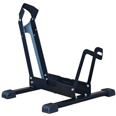 Kaeltsyn Supporto da esposizione per biciclette a forma di L, in acciaio resistente, con base antiscivolo, supporto per la manutenzione delle biciclette, supporto per ruota mountain bike
