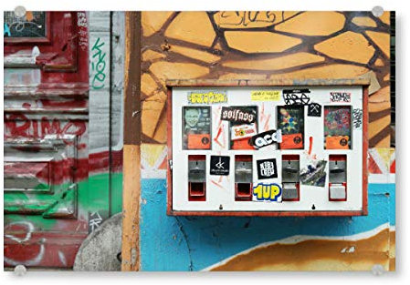 artboxONE Acrylglasbild 150x100 cm Rock The Kitchen Kinderaugen leuchten - Bild Kaugummiautomat 80er 90er