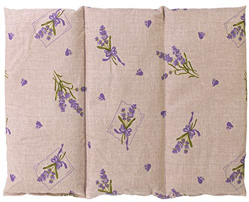 Coussin aux graines de lin - Taille 40x30-3 compartiments - Champêtre romantique - Coussin thermique - Coussin aux graines - Compresse froide -