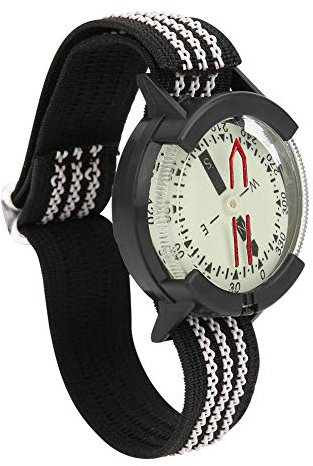 MAGT Kompass Uhr, Wasserdichtes Leuchtend Tauchen Kompass Verstellbares Zifferblatt Uhrenkompass Armband Kompass für Camping Tauchen Wandern