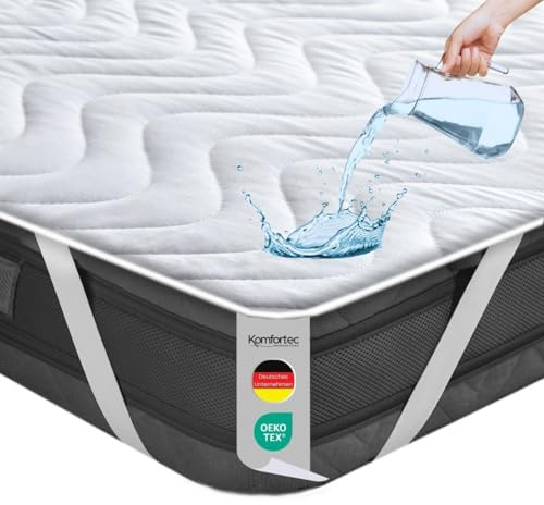Komfortec Wasserdichter Matratzenschoner 140x200cm | Anti-Milben, Atmungsaktiv, Kein Knistern | Oeko-TEX Zertifiziert | Matratzen Inkontinenzauflage für Boxspringbetten