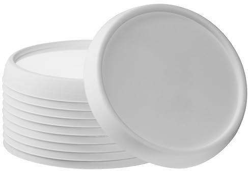 Mehrweg Frische-Deckel für 500g Joghurtbecher (10 Stück), wiederverwendbar Deckel - ⌀ 9,5 cm