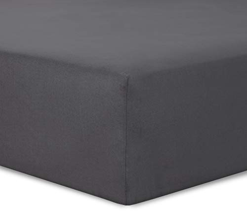Vision - påslakan jersey - 180 x 200 cm - färger: Antracit - 100% bomull jersey - elastisk runt - 30 cm mössa