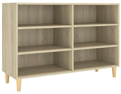 vidaXL Sideboard Bücherregal Standregal Regal Kommode Anrichte Schrank Beistellschrank Bücherschrank Lagerregal Sonoma-Eiche 103,5x35x70cm Holzwerkstoff