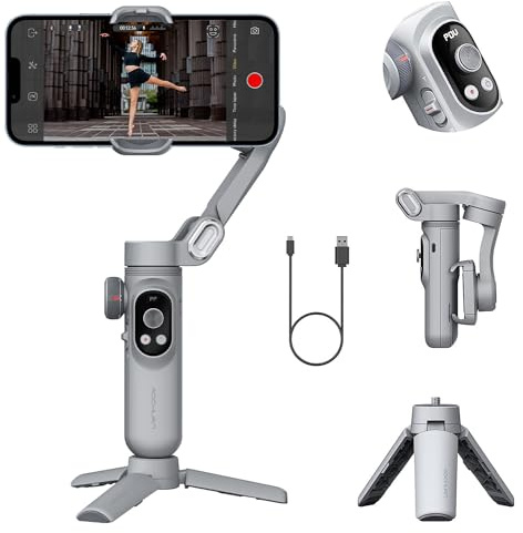Aochuan Smart X Pro den ultimata smarttelefonstabilisatorn för Gimbal | iPhone eller Android | 3-axlad handhållen stabilisator med fästbart stativ för ultra-släta bilder, youtube-vloggar och excellens