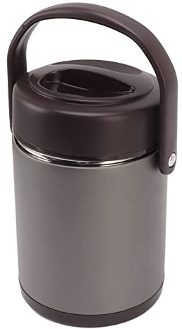 Contenedor De Alimentos Con Aislamiento, Lonchera Térmica De 2 Litros Contenedor De Alimentos Con Aislamiento Gris Oscuro Tarro De Alimentos Al Vacío Con Aislamiento De Gran Capacidad De Acero Inoxida