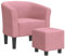 vidaXL Fauteuil Cabriolet avec Repose-Pied, Chaise avec Accoudoirs, Canapé avec Dossier, Siège Rembourré Salon Chambre, Rose Velours