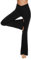 Flared Leggings Yogahose Damen Schlaghose Blickdicht Cross Waist Bootleg Sporthose Bootcut Jogginghose Jazzpants Fitnesshose(Schwarz,31″,L)