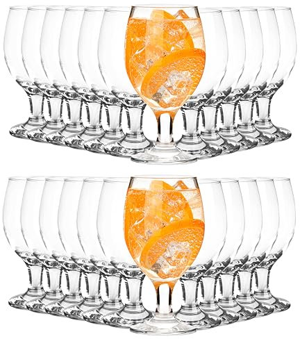 KIAPPO Gläser Set 400 ml - 24 Große Trinkgläser für Wasser, Saft und Cocktails - Moderne Longdrinkgläser - Pokal Wassergläser - Dessertgläser - Cocktailgläser - Saftgläser
