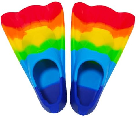 Palmes de natation courtes pour enfants | Garçons et filles | Palmes d'entraînement en silicone souple | Palmes courtes légères I Palmes d'entraînement | Palmes d'entraînement | Entraînement de