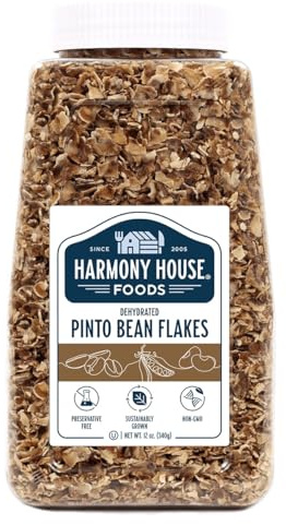 Harmony House Foods Dehydrated Pinto Bean Flakes (12 oz, Quart Size Jar)
