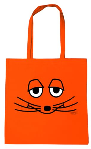Logoshirt® Die Sendung mit der Maus I Maus I Gesicht I Baumwolltasche I orange I Lizenziertes Originaldesign