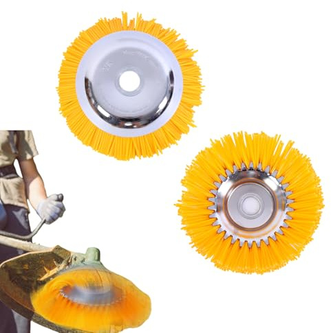 Testina Conica Decespugliatore Universale 200mm con Foro 25,4mm,Spazzola Diserbante Nylon Erbacce Cemento,Spazzola Fughe Pavimentazioni,Ricambio Testina Ideale per Aree esterne,Stabilità professionale