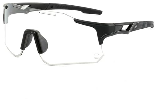 XFSRG Lunette Cycliste Homme avec UV400 et Étui à Lunettes Design Moderne et Protection pour Cyclisme et Running (Noir)