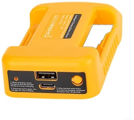 USB-Akku-Adapter für Dewalt 18 V Laden Sie Ihre Geräte überall mit Strom (gelb)