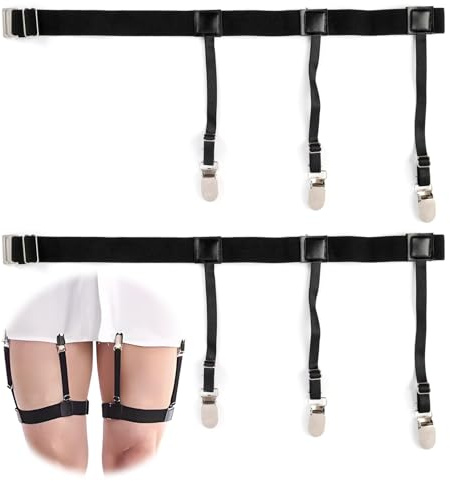 1 Paire de Tirantes para Camisa con Abrazaderas Antideslizantes, Sujeta Camisas Hombre Ajustables, Estancia de Camisa Elástica para Uso Diario y Ocasiones Formales, Soportes para Camisa de Hombre