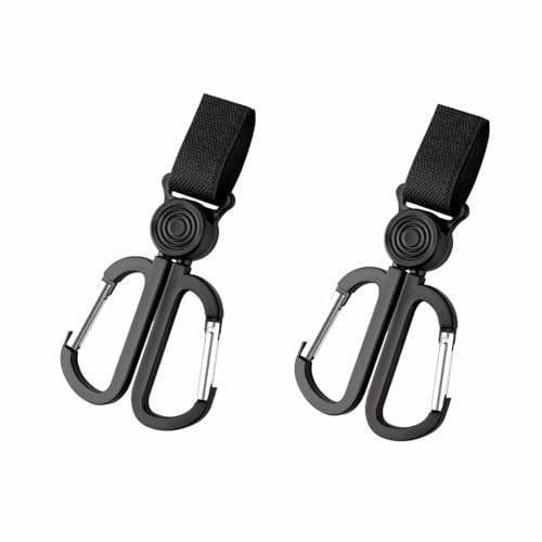 CBMZHF Lot de 2 crochets pour poussette, voiture, vélo, maison avec crochet rotatif, 16 cm