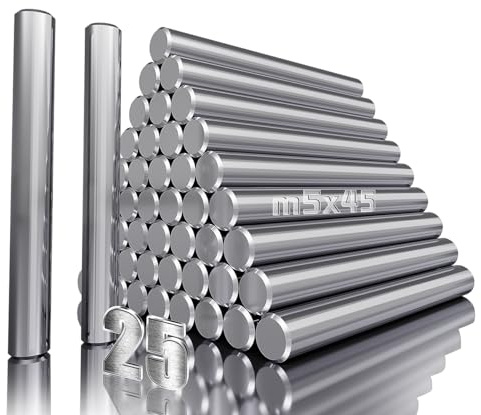 mawmuaw Regalbodenträger 5mm Bodenträger für Einlegeböden, 25 Stück Regalstifte 5x45 mm Zylinderstifte Metallstifte Regalböden für Stifte Möbel Schränke Bastelprojekte