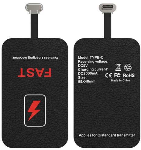 10 W Cargador Inalámbrico,Adaptador Qi Tipo C para Carga Inalámbrica