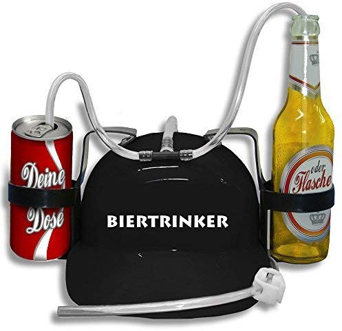 Trinkhelm Spaßhelm mit Print - Biertrinker - 51624 Farbe schwarz
