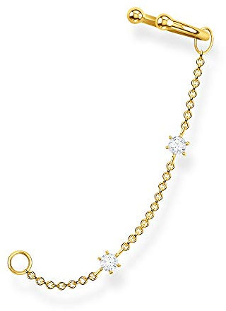 Thomas Sabo Einzel Ohrklemme weiße Steine gold vergoldetes Silber EC0021-414-14