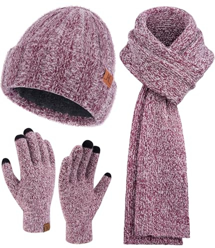 Bequemer Laden Cappello Berretto Pile Guanti Sciarpa Donna Invernale Regalo