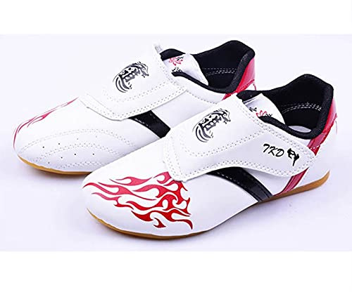 fayengan Zapatos De Taekwondo,Unisex Taekwondo Boxeo Kung Fu Tai Chi Deporte Zapatos De Gimnasia para Niños Adultos (Color : White, Size : 34 EU)