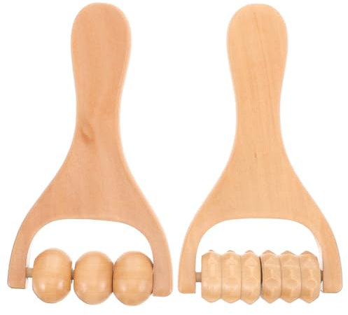 2 Stück Ergonomische Holz Massageroller Für Nacken Schulter Und Füße - Effektive Entspannung Und Linderung Von Muskelverspannungen Für Zuhause