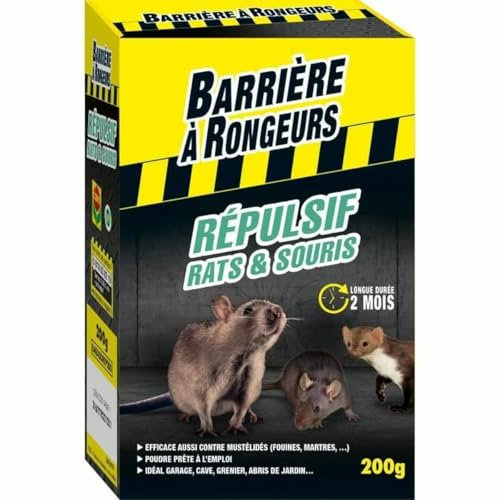 Barrière à Rongeurs Rats et Souris, Répulsif, Poudre Prête à l'emploi - 200 g, nc