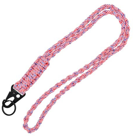 PAITOK Robuster Paracord-Schlüsselband für Männer und Frauen, geflochtenes farbenfrohes Nackenband für Schlüssel, Ausweiskarte, Abzeichenhalter, Kamera und Outdoor-Aktivitäten