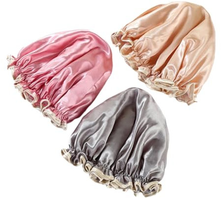 FRCOLOR 3 cappelli da doccia per il bagno, per la notte, per la doccia, per il trucco, per l'acconciatura, impermeabile, per la doccia, per il vapore dell'olio
