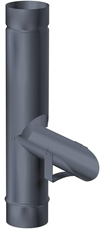 SAREI Regnrörlucka för takrännor, antracit, fallrörlucka av aluminium, regnvattenklaff, spara vatten, använd regn, 100 mm nominell bredd