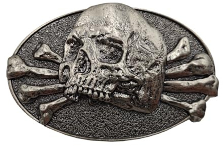 Xwest No Rest Skull Belt Buckle Grey