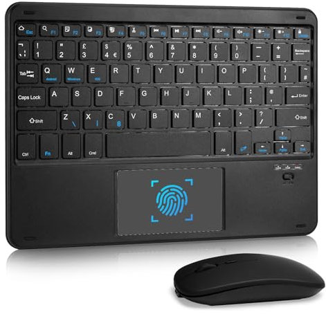 LAMA Wireless Keyboard With Touchpad and Mouse, Portable Bluetooth Ultra Slim Mini Keyboard for iPad/Tablet/iOS/Android/Windows/Laptop/Computer/Phone