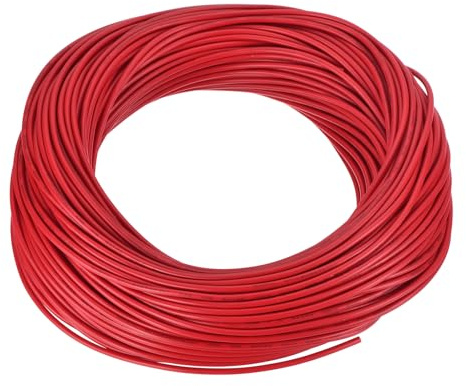 QUARKZMAN 24AWG Filo Intrecciato PVC Collegamento, UL1015 600V 50m/164ft Filo Elettrico Rame Stagnato Rosso 221 F per Collegamenti Interni
