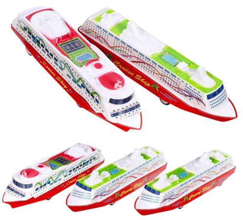 Supvox 5stücke Teiliges Schiffsmodell Spielzeugset Rückziehbares Spielzeugschiff Simulationsspielzeug Für Junge Mädchen Fördert Kreativität Und Interaktion