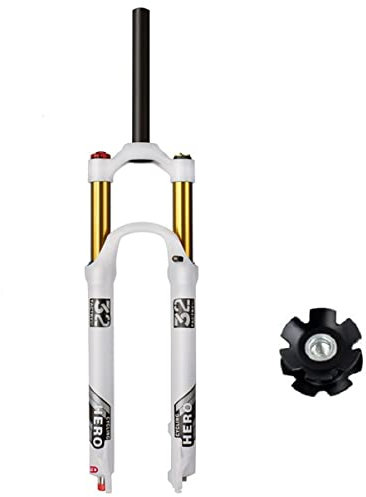 AADDFDD 26/27,5/29 Zoll Mountainbike-Federgabel, 100 mm Federweg, Fahrrad-Luftgabel, Rückprall, Einstellbarer Federweg, gerade/konische Rohr-Fahrrad-Vorderradgabel (gerade HL, 26 Zoll)