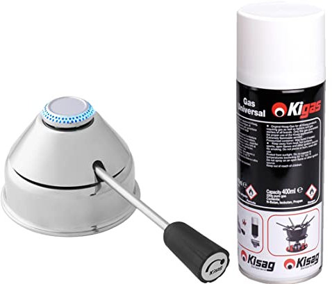 Kisag Gasbrenner Spezial Design 1.1 kw & Ersatzflasche Kigas 400 ml